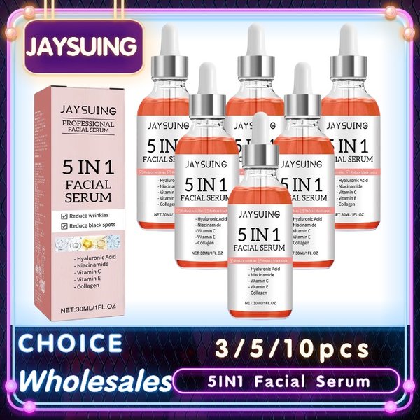 Sérum 5 en 1 à l'acide hyaluronique pour le visage, hydratant, vitamine C, collagène, effet pluie, resserre les pores, soin de la peau