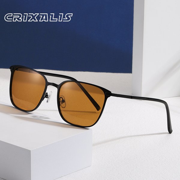 CRIXALIS lunettes de soleil polarisées ultralégères pour hommes Anti-éblouissement conduite lunettes de soleil femmes Vintage métal carré tendance nuances lunettes