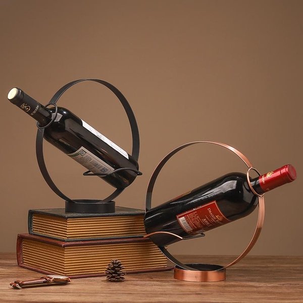 Casier à vin rond en fer rétro créatif, décoration de bureau pour la maison, Bar, cave à vin, fournitures de Bar