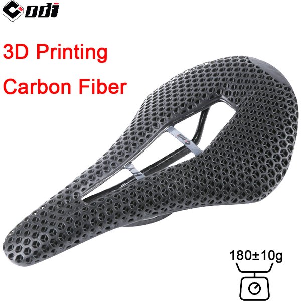 Selle de vélo imprimée en 3D en Fiber de carbone ODI 143mm, coussin de vélo de montagne Ultra léger et respirant, siège souple pour vélo de route/vtt