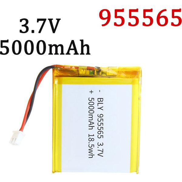 3,7 V 5000 mAh 955565 Polymer-Lithium-Batterie, Lithium-Ionen-Batterie für Power Bank GPS, 100 % echte Kapazität