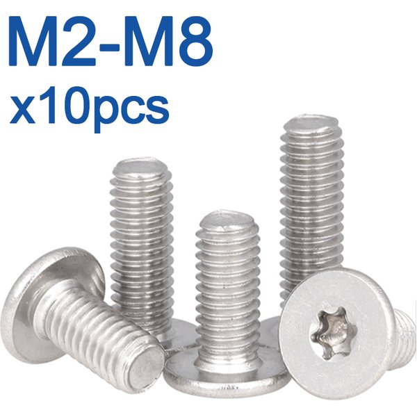 10 pièces/lot M1.6 M2 M2.5 M3 M4 M5 M6 M8 304 acier inoxydable CM Six lobes Torx Ultra mince Super bas vis à tête plate