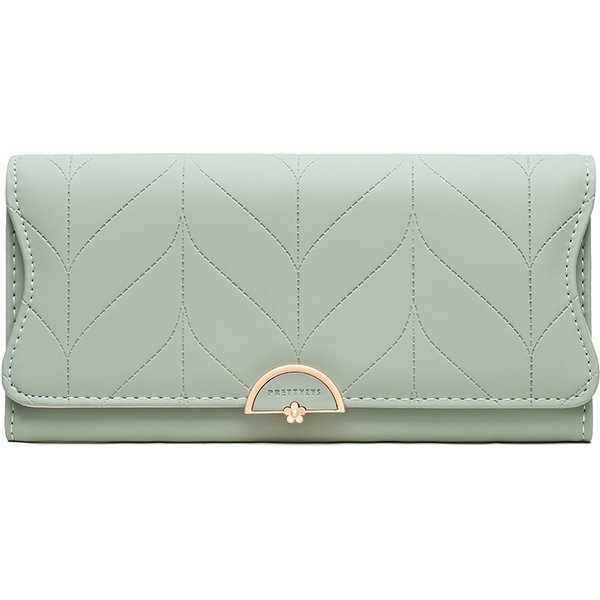 Nouveau Portefeuille Long Femme Printemps 2026 Style Japonais et Coréen, Petit Sac Pliant à Boucle à Carreaux Frais, Grande Capacité pour Femme