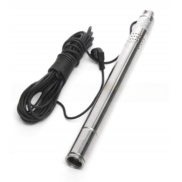 Pompe submersible pour puits de 50 mm de diamètre avec corps de pompe en acier inoxydable 304, pompe submersible pour puits profond 1000 L/h, pompe à eau de 2 pouces