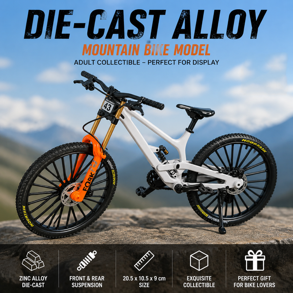 Model roweru ze stopu metalu w skali 1:8, odlewany, metalowy rower górski, rowery na palec z amortyzatorem, symulacja, kolekcja, prezenty, zabawki dla chłopców