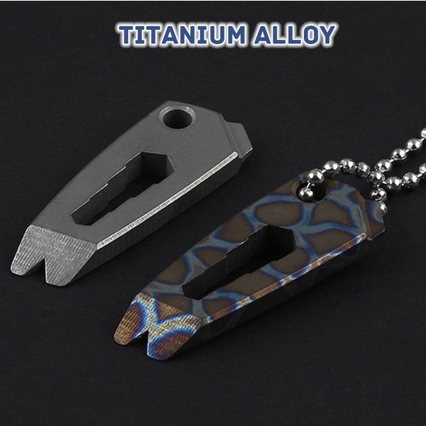 MINI Brecheisen Brennen Titan Legierung EDC Nagel Puller Flachkopf Schraubendreher Box Opener Multifunktions Schlüsselbund Anhänger Werkzeuge Halskette