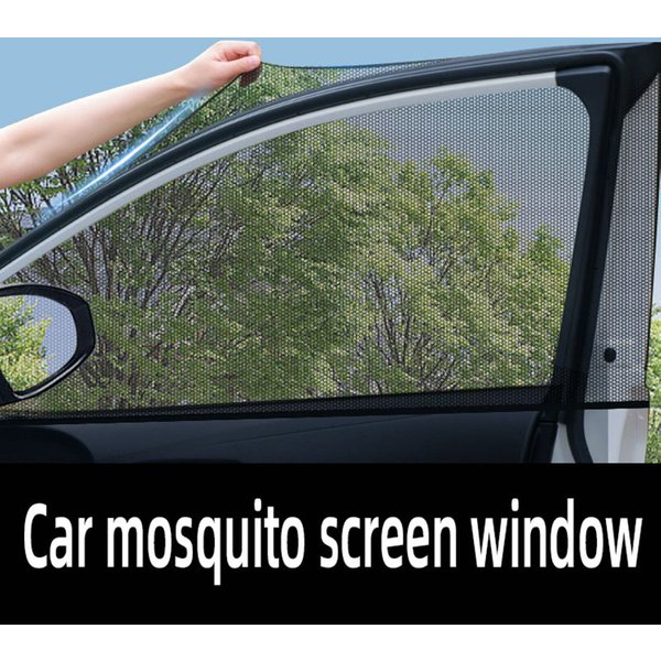 Pare-soleil de vitre latérale arrière de voiture, protection UV, bouclier en maille, prévention des moustiques, phare, protection de la vie privée, rideau pliable, 2 pièces