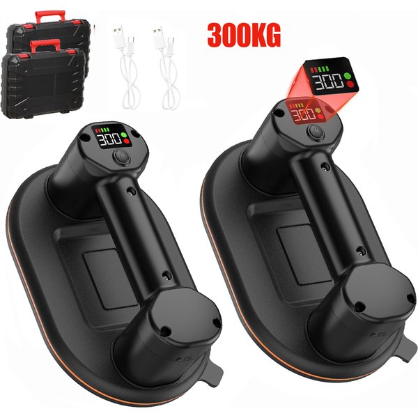 Ventouse électronique robuste de 300 kg avec affichage numérique clair, lève-vacuum haute capacité pour manipuler stablement le verre, les carreaux et les matériaux lisses. Outil de levage pratique et
