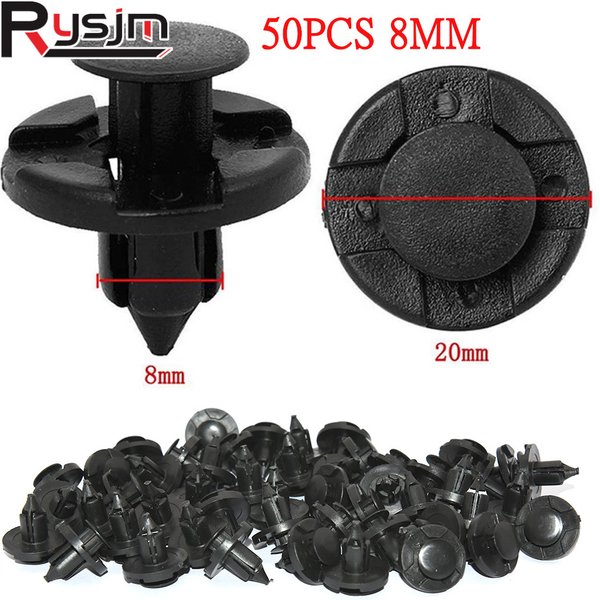 50 stücke 8mm Auto Fastener Clip Auto Körper Push Retainer Pin Niet Stoßstange Tür Trim Panel Retainer Fastener Kit kunststoff Clips