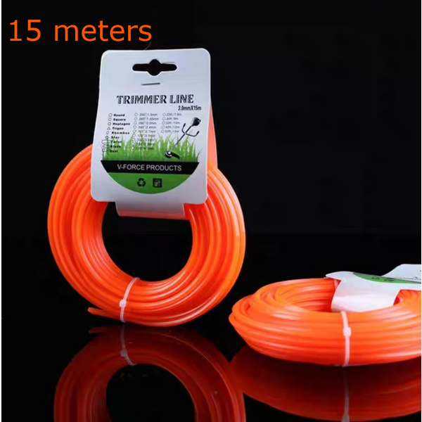 Fil de coupe en nylon rond de 2,4 mm, 15 m, fil de coupe-herbe haute résistance, fil de rechange pour débroussailleuse, pour tondeuse à gazon de jardin