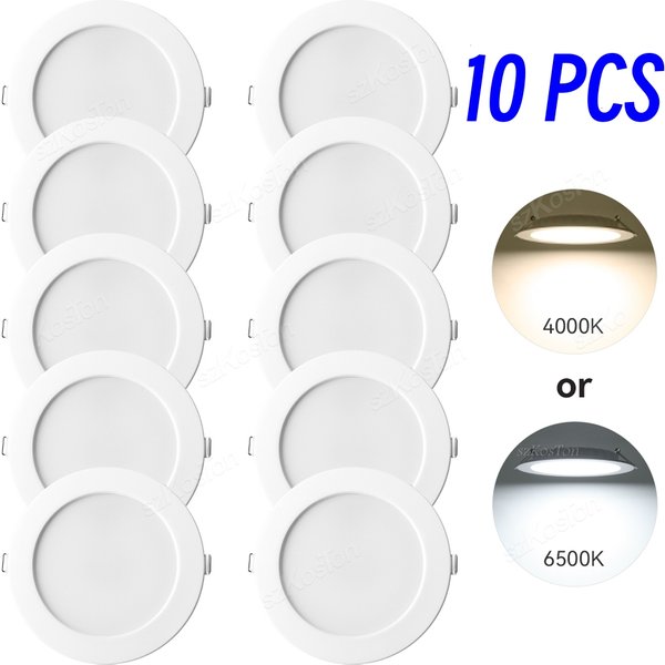 Spot Lumineux LED Circulaire Encastrable pour le Plafond, Éclairage d'Nik, 5/7/9/12/20W, 220V, 10 Pièces/Lot