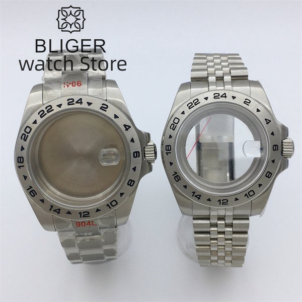 BLIGER 40mm /43mm Explore 2 Gehäuse mit massiver Lünette und Saphirglas, passend für NH34 NH35 NH36 ETA2824 PT5000 Miyota DG2813 3804 Uhrwerke