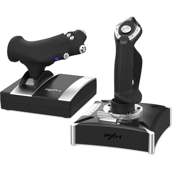 PXN-2119Pro Flug-Joystick für PC, Vibrations-Flugsimulator-Stick, Unterstützt Windows 7/8/10, USB-Controller