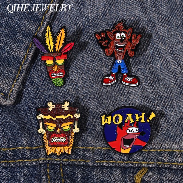 Anime Spiel Charakter Emaille Pin Abzeichen Tier Wolf Brosche Punk Metall Klassische Revers Kleidung Pullover Benutzerdefinierte Kinder Schmuck Geschenke