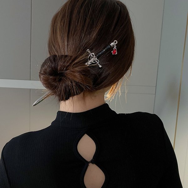 Sword Hairpin Headdress For Women New Chinese Style Vintage Hair Sticks DIY Hairstyle Ponytail Holder Hair Accessories Jewelry