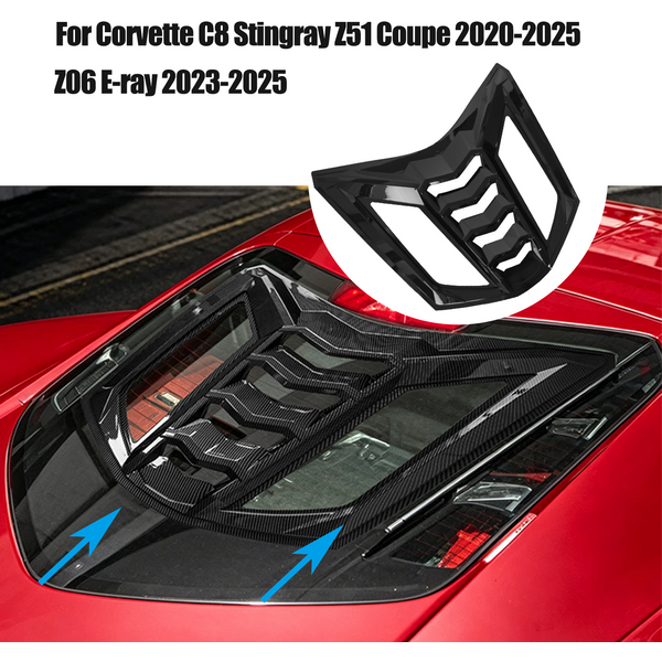 Für Corvette C8 Stingray Z51 Coupé 2020-2025 Z06 E-ray 2023-2025 Heckmotor-Fensterjalousien Windschutzscheiben-Lufteinlässe Grill-Verkleidung