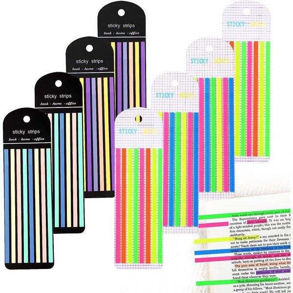 Highlighter Tape,1280 Pcs Long Transparent Highlighter Strips Page Markers Tabs for Annotating Books Removable Clear Highlighter