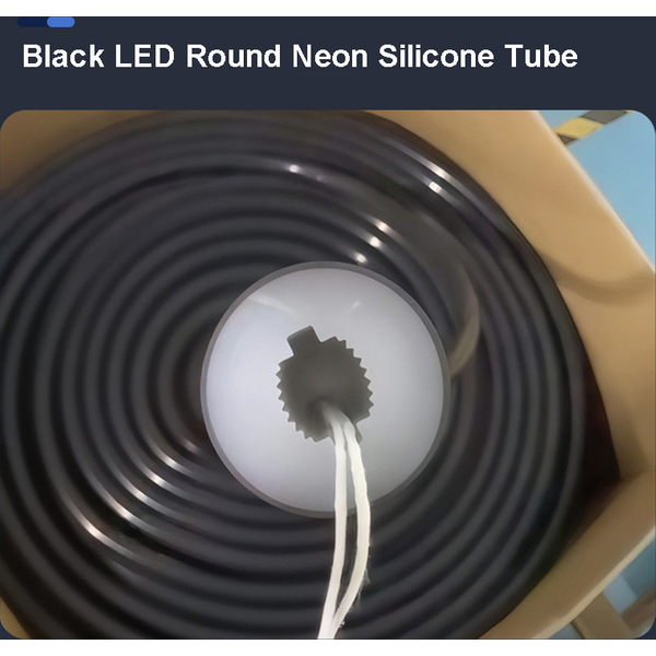 Tube néon rond noir et blanc RVB en silicone, diffuseur flexible, étanche IP67 pour extérieur, bande lumineuse en gel de silice pour WS2812 WS2811