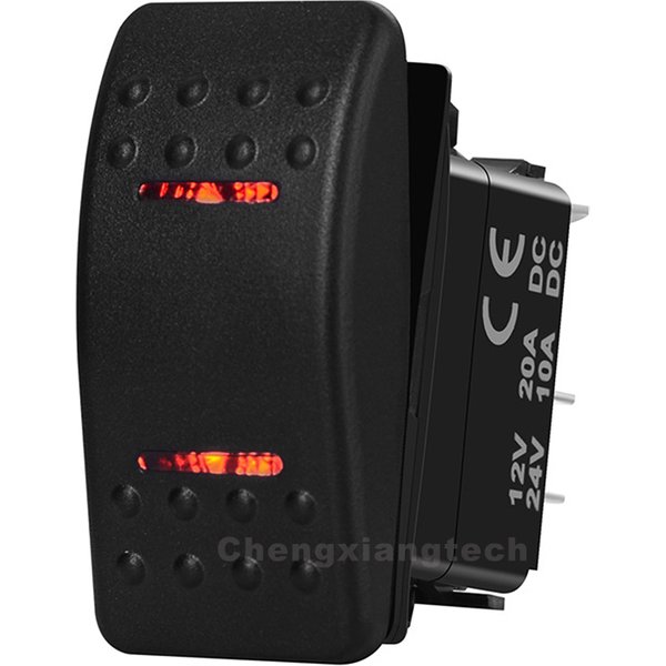 12V SPST DPDT Rocker Switch Red Led Light Dual Bar ON OFF, (ON) OFF, (ON)-OFF-(ON) , ON ON OFF, ON OFF ON Car Boat Switch