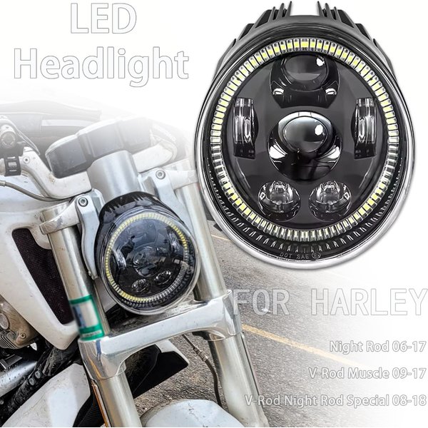 Reflektor LED E24 do Harley V-Rod V Rod Muscle VRSCF Night Rod Special VRSCDX 2002-2017, lampa motocyklowa z światłem do jazdy dziennej (DRL)