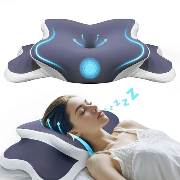 Oreiller à mémoire de forme en forme de papillon le plus vendu pour le soutien cervical - Grand oreiller ergonomique avec design papillon zéro pression