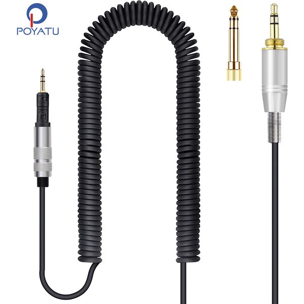 Headphone Cable for Yamaha HPH-MT5 HPH-MT5W HPH-MT8 Monitor Headphones Replacement Upgrade Cables Spring Relief Coiled Cord Wire