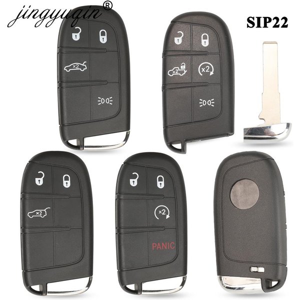 Jingyuqin SIP22 lame télécommande clé intelligente coque de remplacement pour Fiat 500 500L 500X Toro 2016 2017 2018 2019 étui de clé de voiture 3/4/5 BTN