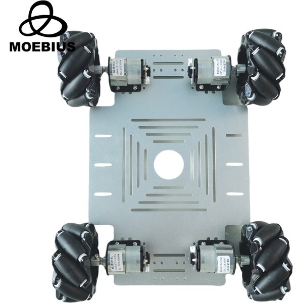 MOEBIUS 26KG Last 4WD Mecanum-Rad Roboter-Auto-Kit mit DC 12V Encoder-Motor für Arduino ROS Roboterarm-Chassis DIY-Spielzeugteile