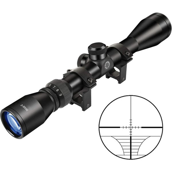3-9X40 Jagd-Zielfernrohr mit Draht-Entfernungsmesser, Mil-Dot-Absehen für Armbrüste, Optische Visiere