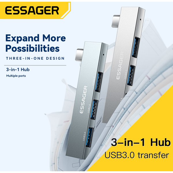 Essager USB C HUB 3.0 Typ C 2.0 USB 4 Ports Multi Splitter Adapter OTG für Xiaomi Lenovo MacBook Pro 13 15 Air Pro PC Computer