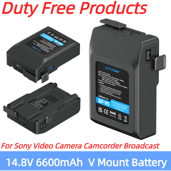 95Wh BP 95 V-Mount Akku V-Lock Akku 14,8V 6600mAh für Sony Videokamera Camcorder Broadcast LED-Licht mit D-Tap Adapter