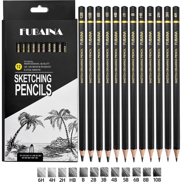 Professional Drawing Sketching Pencil Set, 12 Pieces Art Pencils Graphite Shading Pencils for Beginners & Pro Artists