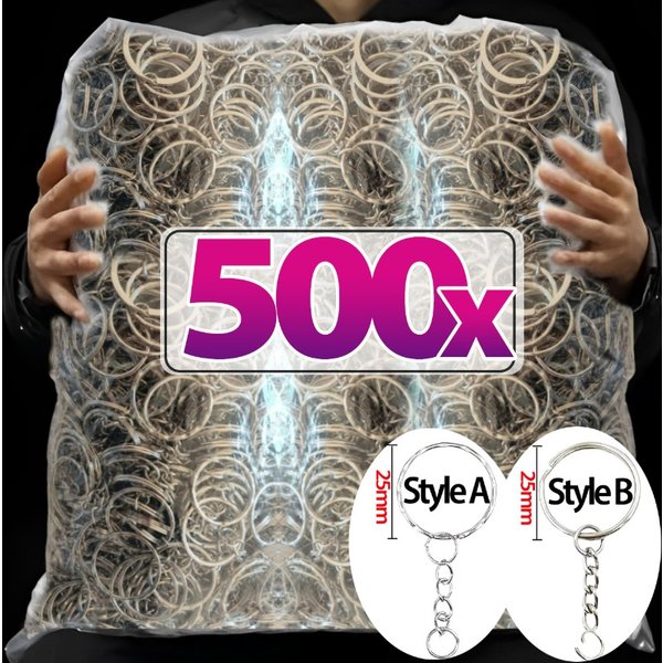 Porte-clés vierge en métal plaqué argent, porte-clés fendus avec boucles JOClimbing, accessoires porte-clés mousqueton, 50 pièces, 500 pièces