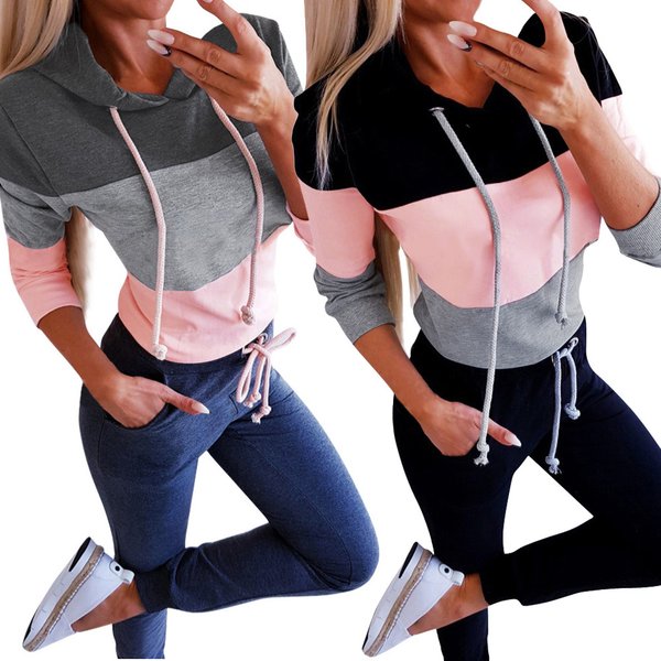 Tendances de la mode Haut de style pop, casquette combinée de couleurs sexy avec chemise ample à manches longues