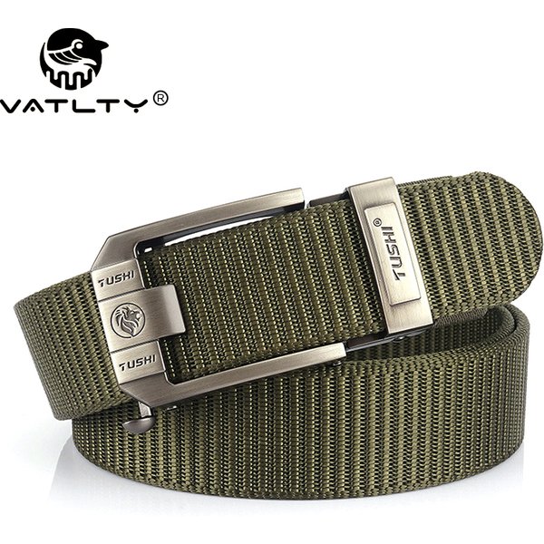 VATLTY Ceinture à boucle automatique pour hommes 34mm Nylon véritable Ceinture tactique militaire antidérapante Randonnée Ceinture de chasse Ceinture de taille masculine