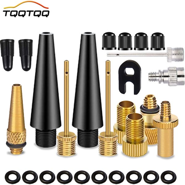 Bicycle Presta Schrader Valve Adaptor, Brass Bike Pump Adapters, Ball Needle, Balloon Inflatable Toys Nozzle Inflator Adapter