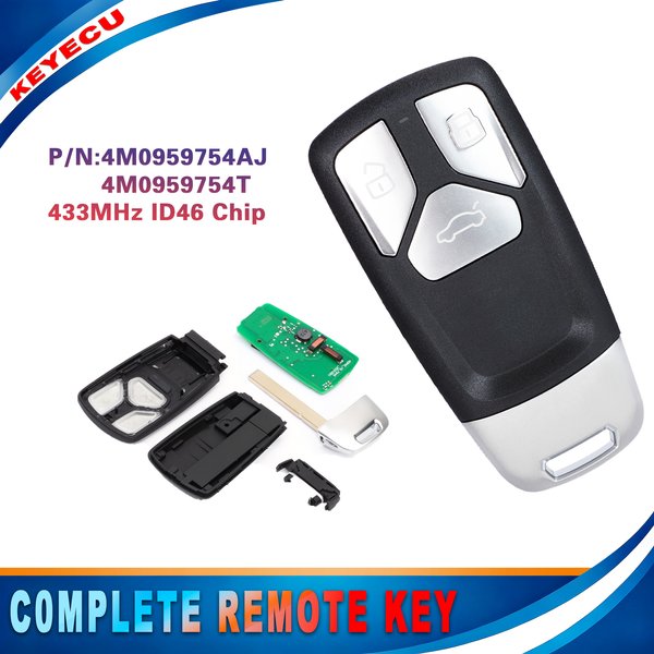 KEYECU für Audi TT 8S A4 B9 A5 F5 Q5 FY Q7 4M S5 SQ5 2016-2019 3-Tasten Smart-Fernbedienung 4M0959754AJ 4M0959754T 433MHz ID46