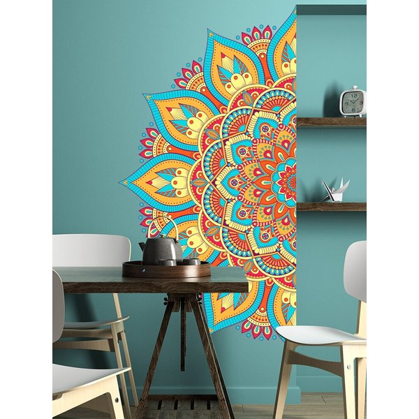 Farbige Mandala Lotus Wanda uf kleber, Heim dekoration, Meditation, Aufkleber Wanda uf kleber, Yoga Studio Poster