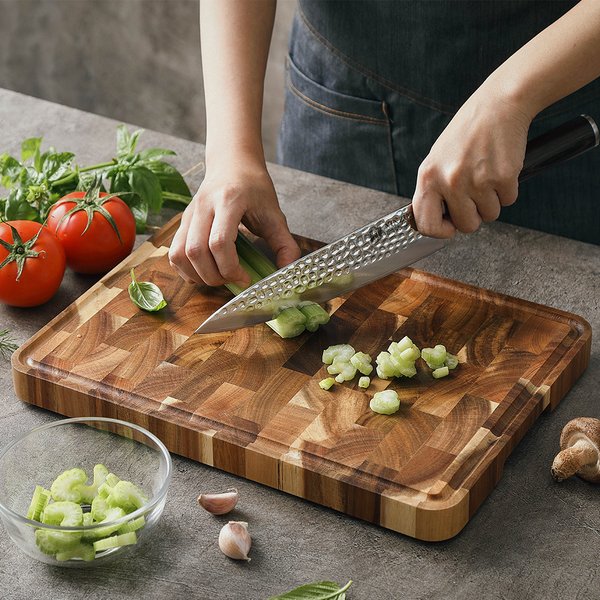 HEZHEN Cutting Board Premium Acacia Wood Splicing Kitchen Accessories Chopping Board Drain Water And Damp-proof Kitchen Tools