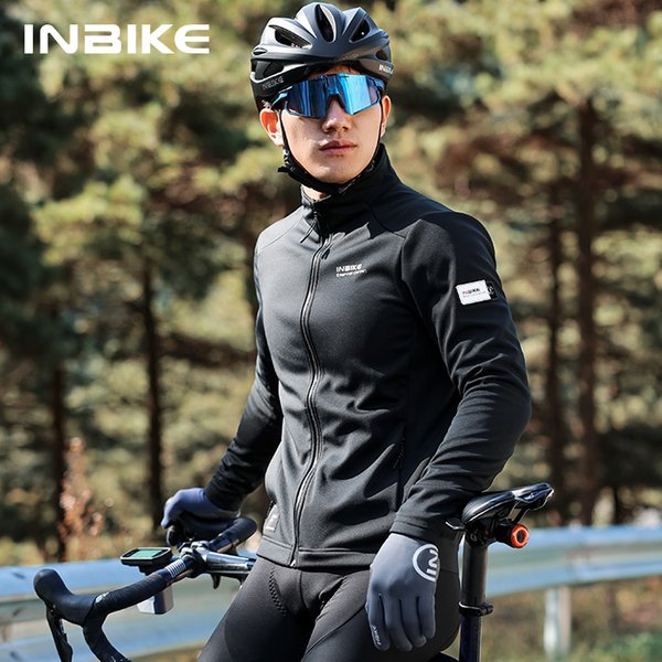 Męska zimowa kurtka rowerowa INBIKE, wiatroodporna, termiczna odzież rowerowa z miękkiego polaru, ciepła kurtka na rower szosowy.