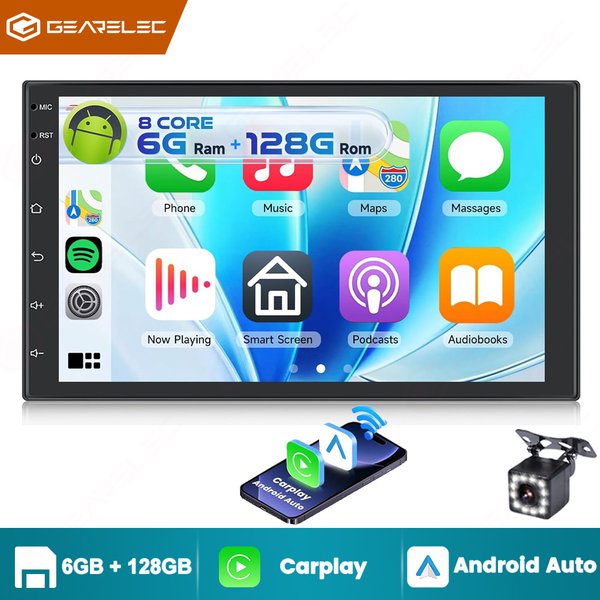 Radio samochodowe z Androidem 13, 2 Din Carplay Android Auto, uniwersalny 7-calowy odtwarzacz multimedialny z Wi-Fi i nawigacją GPS, radio samochodowe