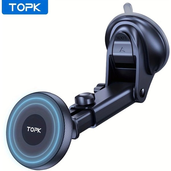 TOPK support de téléphone magnétique pour voiture pour Magsafe IPhone15 Pro Max opération à une seule main crochet en métal support de téléphone magnétique pour voiture