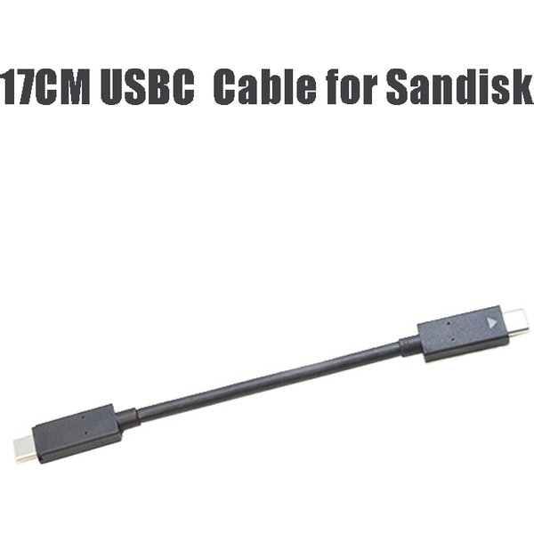 Câble d'alimentation USBC 17CM Type C 4K60Hz 60W avec puce EMARK, cordon pour disque dur SSD Sandisk Extreme