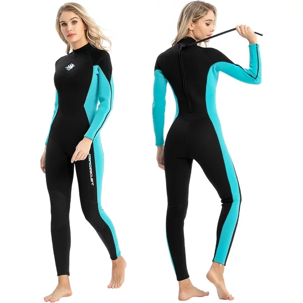 Combinaison de plongée en apnée en néoprène pour femmes, 3mm, chaude, Anti-méduses, résistante au froid, une pièce, fermeture éclair au dos, pour la natation, le surf à la dérive