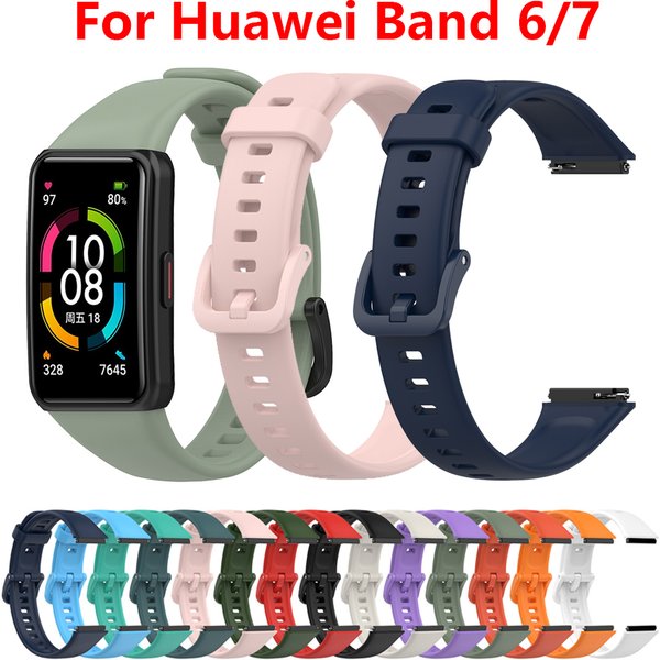 Sport Silicone Watchband For Huawei Honor Band 6 7 SmartWatch Wristband Replacement Original For Huawei Band 6 7Strap Bracelet