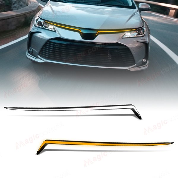 Feux de jour à LED et clignotants pour capot moteur avant et pare-chocs de Toyota Corolla 2019 2020 2021 2022 2023 2024 2025