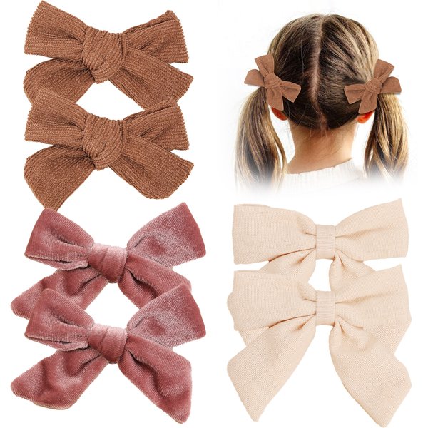 Pinces à cheveux avec grands nœuds solides pour enfants, épingles à cheveux faites à la main, barrettes de boutique pour enfants, accessoires de mode, cadeau, 2 pièces par ensemble