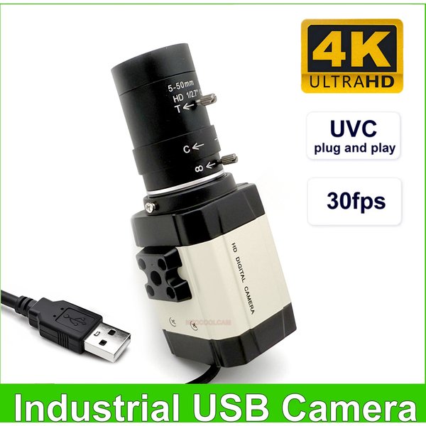 Webcam USB HD 4K 30fps 8MP IMX415, caméra vidéo USB UVC OTG 2K 4MP, caméra de diffusion en direct avec objectif Varifocal 2.8-12mm/5-50mm