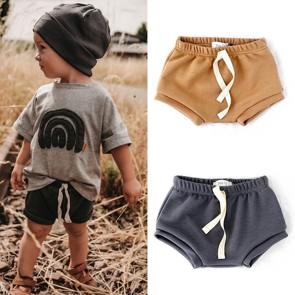 Short d'été pour nouveau-né garçon et fille, Triangle en coton épais PP, laçage pour enfants d'âge préscolaire, short de sport solide, mode polyvalente