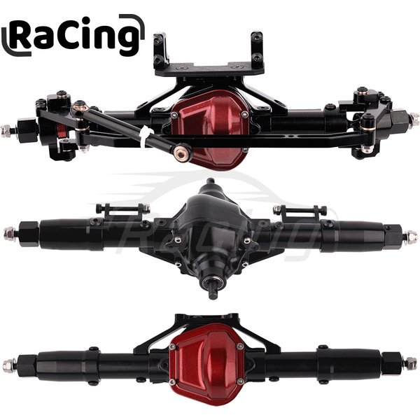 Metalllegierung Vorne Mitte Hinten Gerade Achse mit Servo Basis für 1/10 RC Rock Crawler Auto Axial SCX10 RC 4WD D90 Upgrade Teile